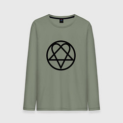 Лонгслив хлопковый мужской HIM Symbol, цвет: авокадо
