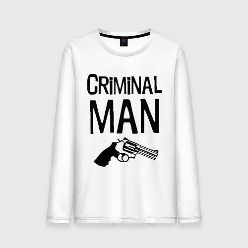 Мужской лонгслив Criminal man / Белый – фото 1