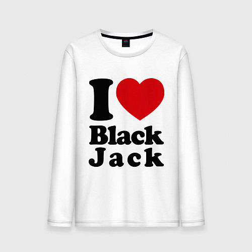 Мужской лонгслив I love black jack / Белый – фото 1