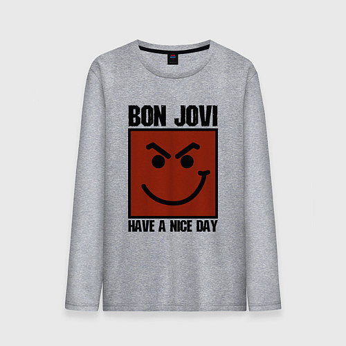 Мужской лонгслив Bon Jovi: Have a nice day / Меланж – фото 1