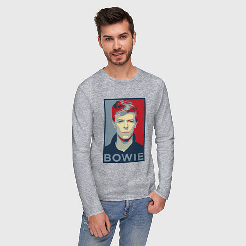 Мужской лонгслив Bowie Poster / Меланж – фото 3