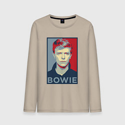 Лонгслив хлопковый мужской Bowie Poster, цвет: миндальный