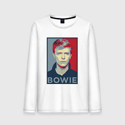 Лонгслив хлопковый мужской Bowie Poster, цвет: белый