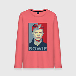 Лонгслив хлопковый мужской Bowie Poster, цвет: коралловый