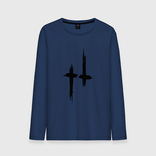 Мужской лонгслив Hunt: Showdown Black Logo / Тёмно-синий – фото 1