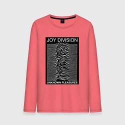 Лонгслив хлопковый мужской Joy Division: Unknown Pleasures, цвет: коралловый
