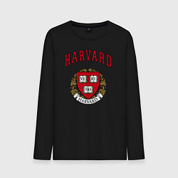 Лонгслив хлопковый мужской Harvard university, цвет: черный