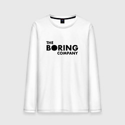 Лонгслив хлопковый мужской The boring company, цвет: белый