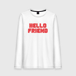 Лонгслив хлопковый мужской Hello Friend, цвет: белый
