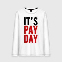 Лонгслив хлопковый мужской It's pay day, цвет: белый