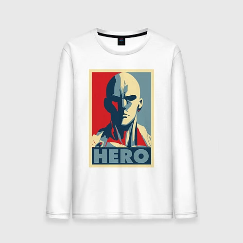 Мужской лонгслив Saitama Hero / Белый – фото 1