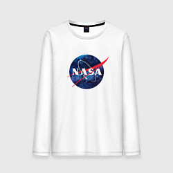 Лонгслив хлопковый мужской NASA: Cosmic Logo, цвет: белый