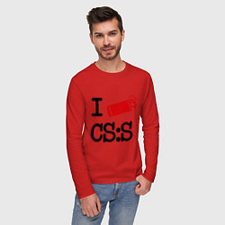 Лонгслив хлопковый мужской I love CS:S, цвет: красный — фото 2