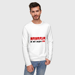 Лонгслив хлопковый мужской Novosib in my heart, цвет: белый — фото 2