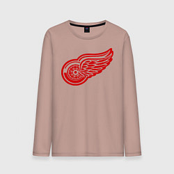 Лонгслив хлопковый мужской Detroit Red Wings: Pavel Datsyuk, цвет: пыльно-розовый