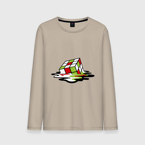 Мужской лонгслив Кубик рубика / Миндальный – фото 1