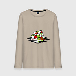 Лонгслив хлопковый мужской Кубик рубика, цвет: миндальный