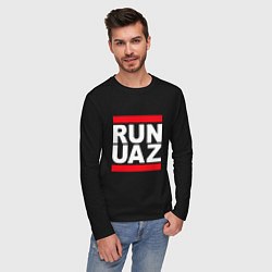 Лонгслив хлопковый мужской Run UAZ, цвет: черный — фото 2