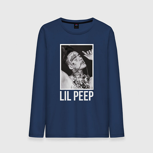 Мужской лонгслив Lil Peep: White Style / Тёмно-синий – фото 1