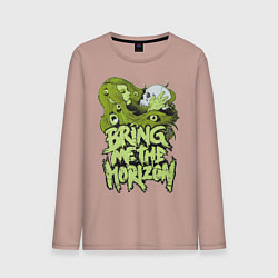 Лонгслив хлопковый мужской Bring Me The Horizon: Green Girl, цвет: пыльно-розовый