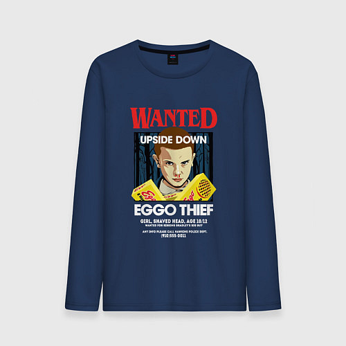 Мужской лонгслив Wanted: Eggo Thief / 11 / Тёмно-синий – фото 1