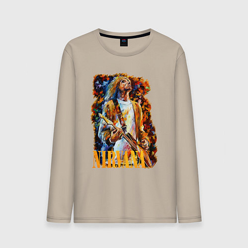 Мужской лонгслив Cobain Art / Миндальный – фото 1