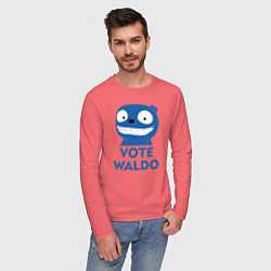 Лонгслив хлопковый мужской Vote Waldo цвета коралловый — фото 2