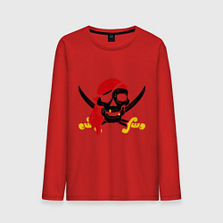 Лонгслив хлопковый мужской Пиратская футболка, цвет: красный