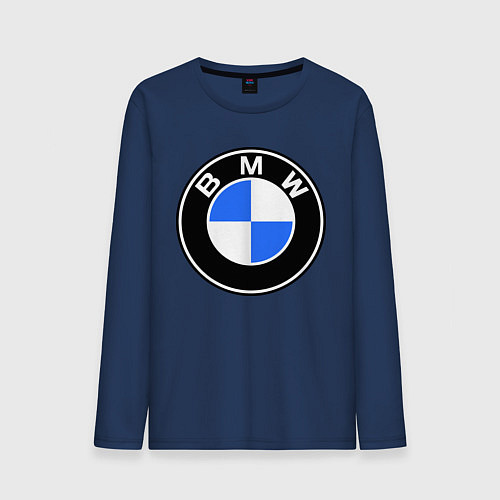 Мужской лонгслив Logo BMW / Тёмно-синий – фото 1