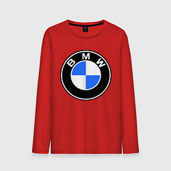 Лонгслив хлопковый мужской Logo BMW, цвет: красный