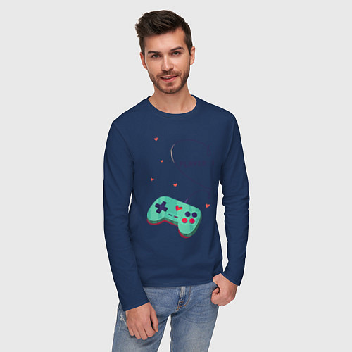 Мужской лонгслив Perfect Team: Player 2 / Тёмно-синий – фото 3