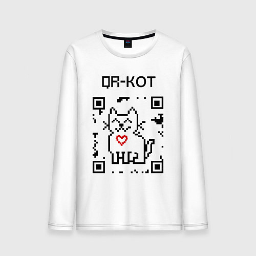 Мужской лонгслив QR-code-kote / Белый – фото 1