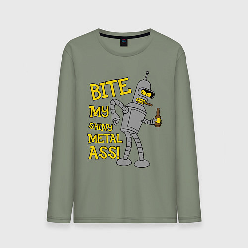 Мужской лонгслив Bite my shunny metal ass / Авокадо – фото 1