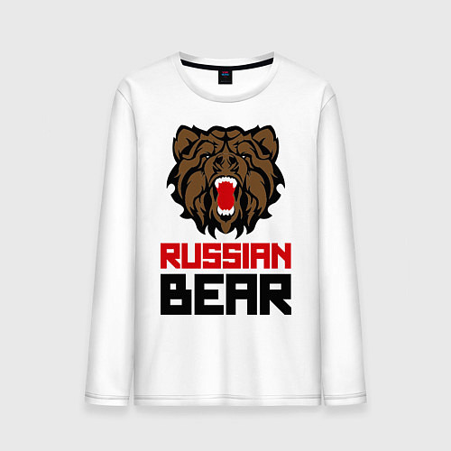 Мужской лонгслив Russian Bear / Белый – фото 1