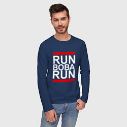 Лонгслив хлопковый мужской Run Вова Run, цвет: тёмно-синий — фото 2