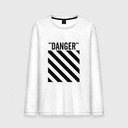 Лонгслив хлопковый мужской Off-White: Danger, цвет: белый