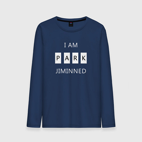 Мужской лонгслив BTS: I am Park Jiminned / Тёмно-синий – фото 1