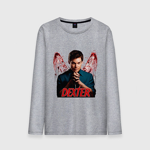 Мужской лонгслив Dexter: Blooded wings / Меланж – фото 1