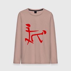 Лонгслив хлопковый мужской Иероглиф: любовь, цвет: пыльно-розовый
