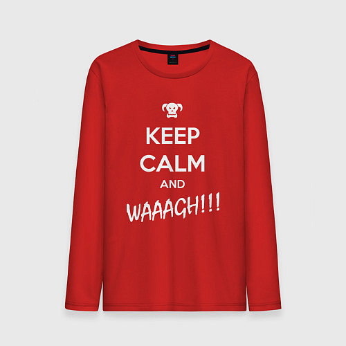 Мужской лонгслив Keep Calm & WAAAGH / Красный – фото 1