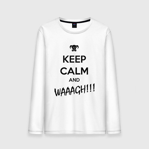 Мужской лонгслив Keep Calm & WAAAGH / Белый – фото 1