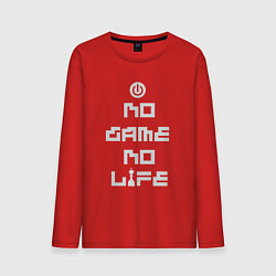 Лонгслив хлопковый мужской No game No life, цвет: красный