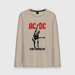 Лонгслив хлопковый мужской AC/DC: Stiff Upper Lip, цвет: миндальный