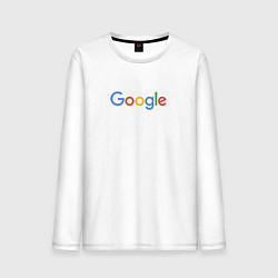 Лонгслив хлопковый мужской Google, цвет: белый