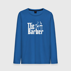 Лонгслив хлопковый мужской The Barber Godfather цвета синий — фото 1