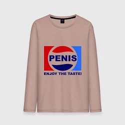 Лонгслив хлопковый мужской Penis. Enjoy the taste, цвет: пыльно-розовый