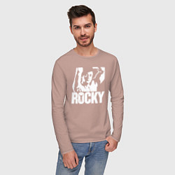 Лонгслив хлопковый мужской Rocky Balboa, цвет: пыльно-розовый — фото 2
