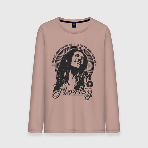 Мужской лонгслив Bob Marley: Island / Пыльно-розовый – фото 1