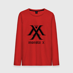 Лонгслив хлопковый мужской Monsta X цвета красный — фото 1