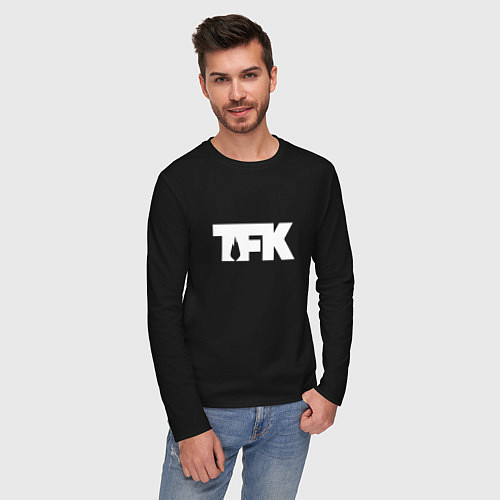 Мужской лонгслив TFK: White Logo / Черный – фото 3